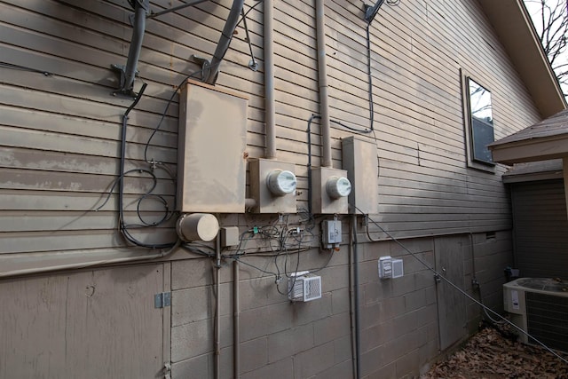 view of property exterior featuring central AC