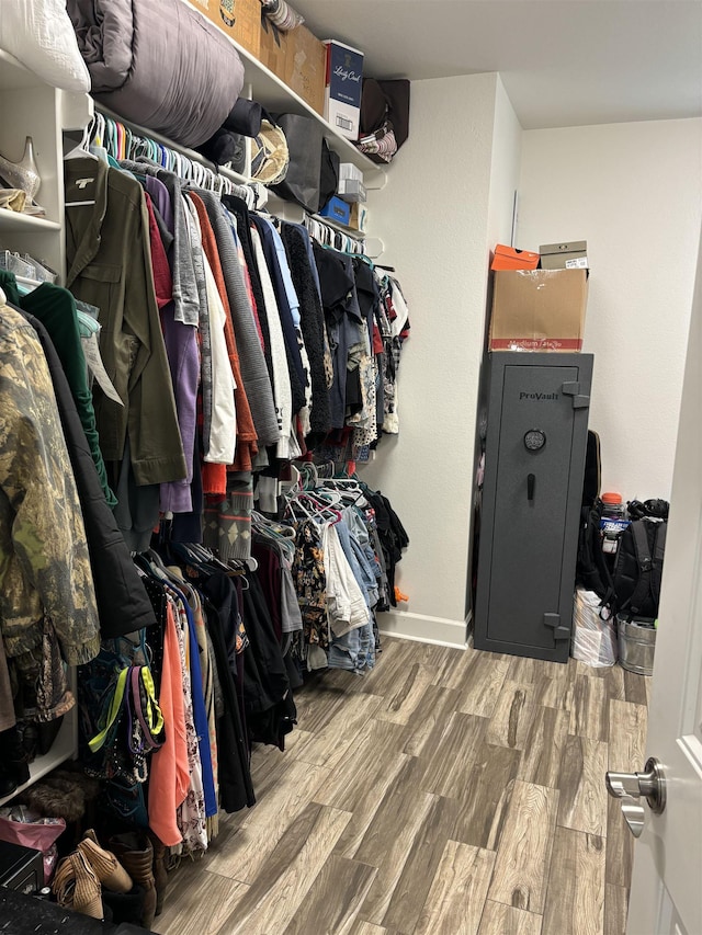 spacious closet featuring wood-type flooring