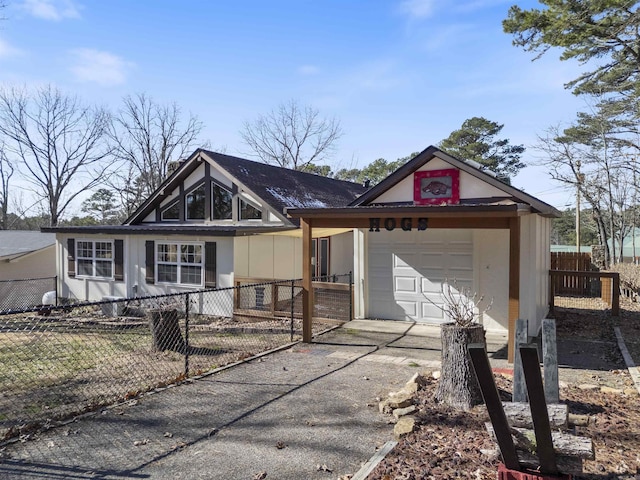 view of front of home with a garage