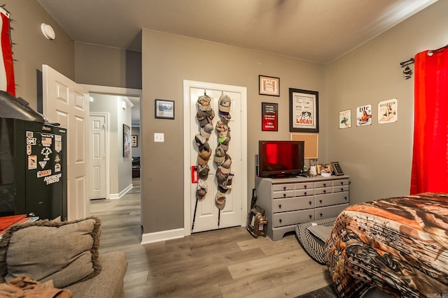 bedroom featuring a closet and hardwood / wood-style floors