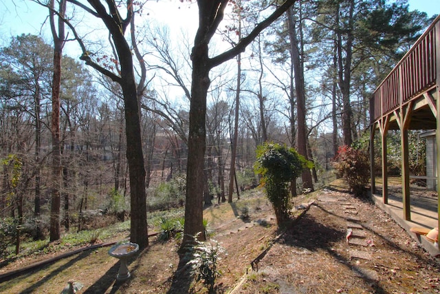 view of yard featuring a deck