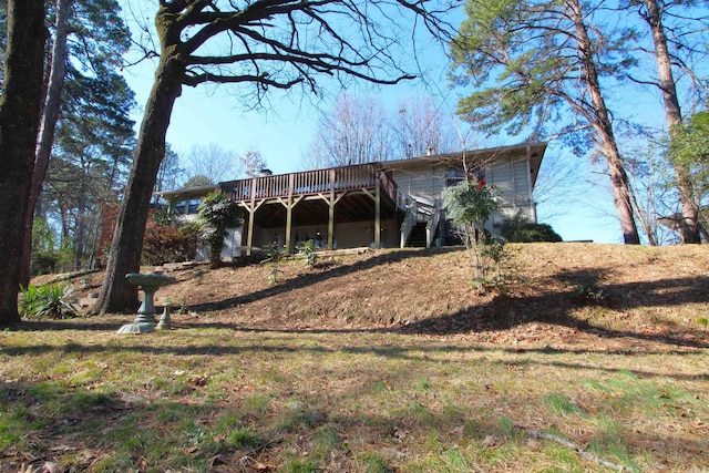 view of front of house with a deck