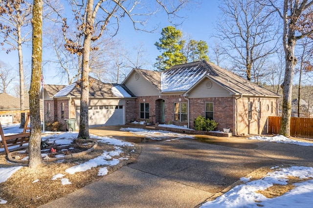 view of front of home with a garage