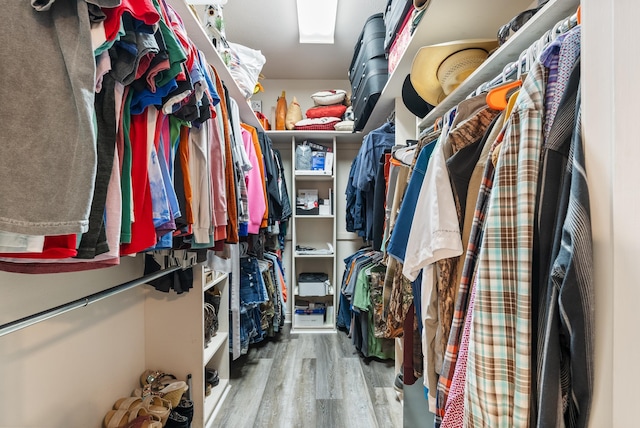 spacious closet featuring wood-type flooring