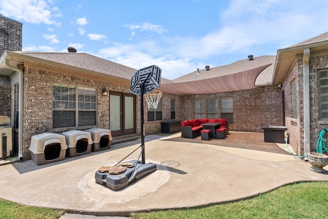 view of patio / terrace with outdoor lounge area and french doors