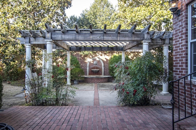 view of patio with a pergola