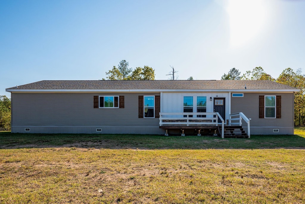 234 Rector Ward Rd, Jessieville, AR 71949 - rear view of property featuring a wooden deck and a yard