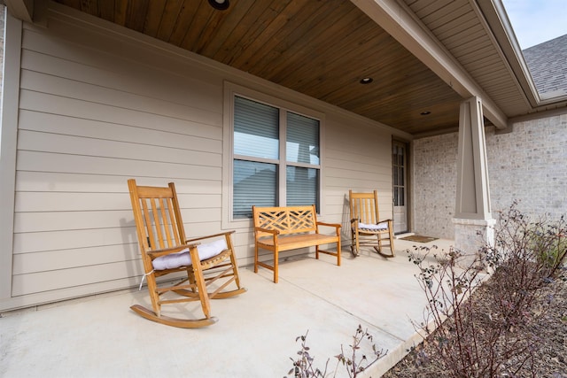 view of patio with covered porch