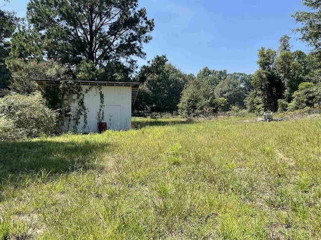 view of yard with an outdoor structure