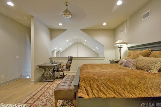 bedroom featuring light hardwood / wood-style floors