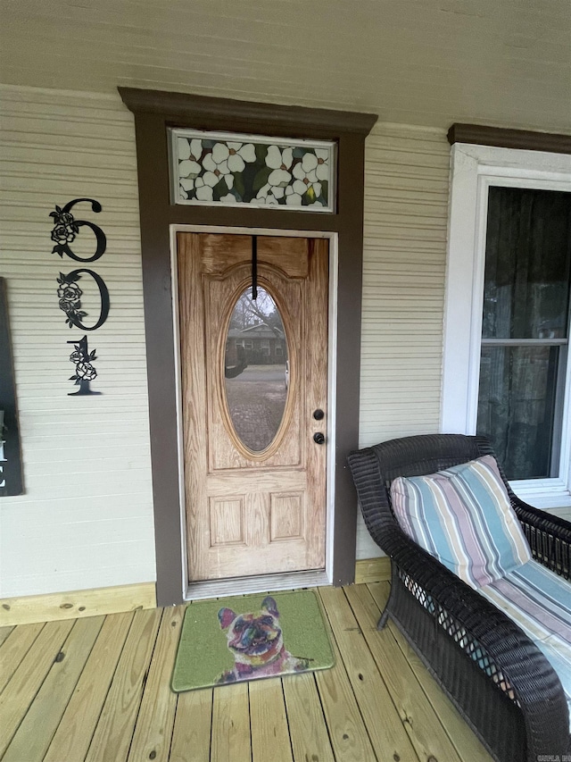 view of doorway to property