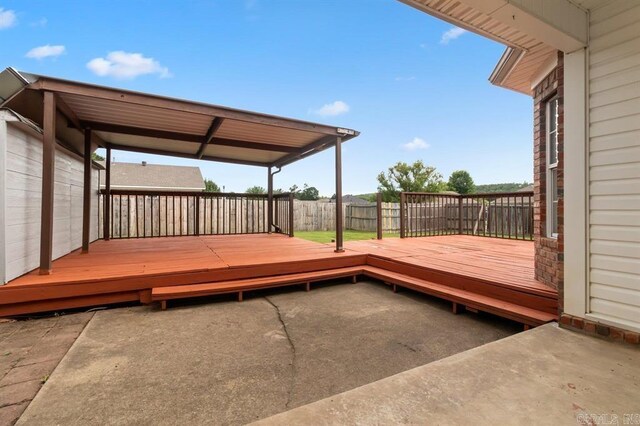 deck with a patio