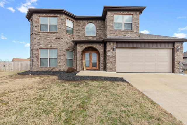 view of front of property featuring a front yard