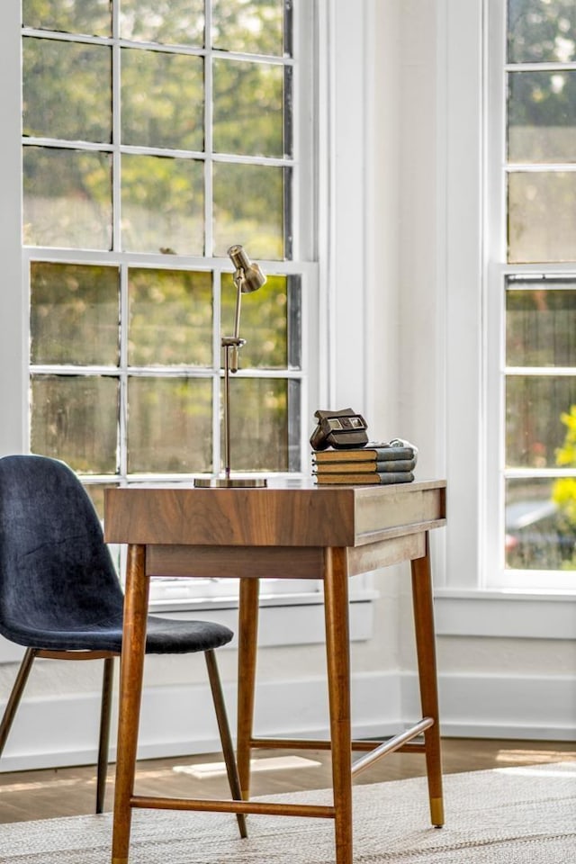 interior details featuring hardwood / wood-style floors