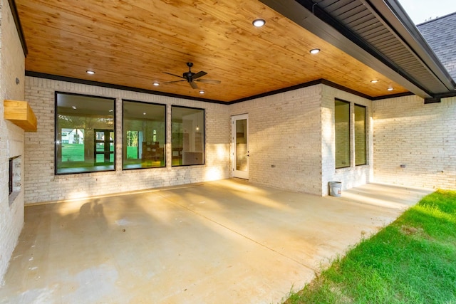 view of patio / terrace with ceiling fan