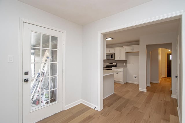 interior space featuring light wood-type flooring