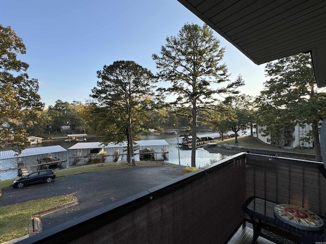 balcony with a water view