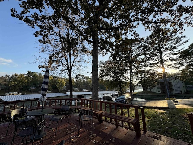 view of deck at dusk