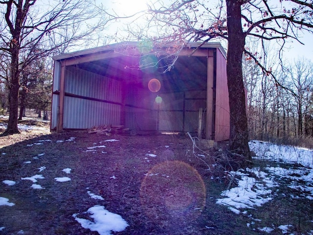 view of snow covered structure