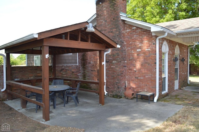 view of patio featuring a gazebo