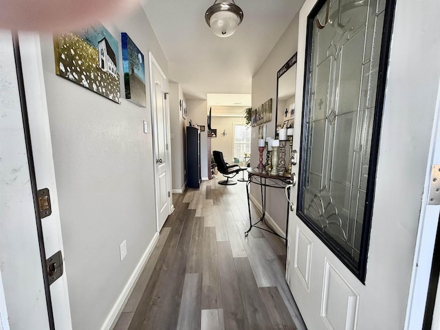 hall featuring hardwood / wood-style floors