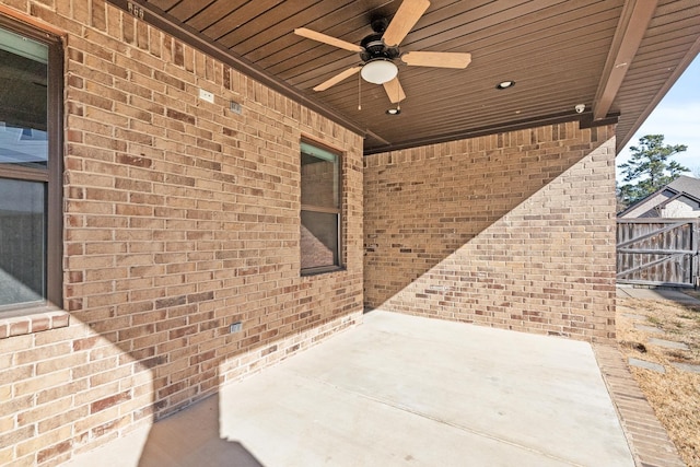 view of patio / terrace with ceiling fan