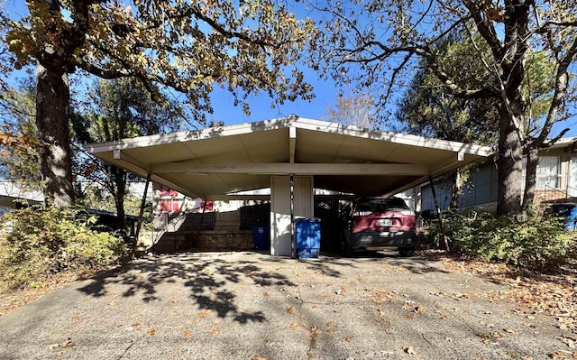 view of car parking featuring a carport