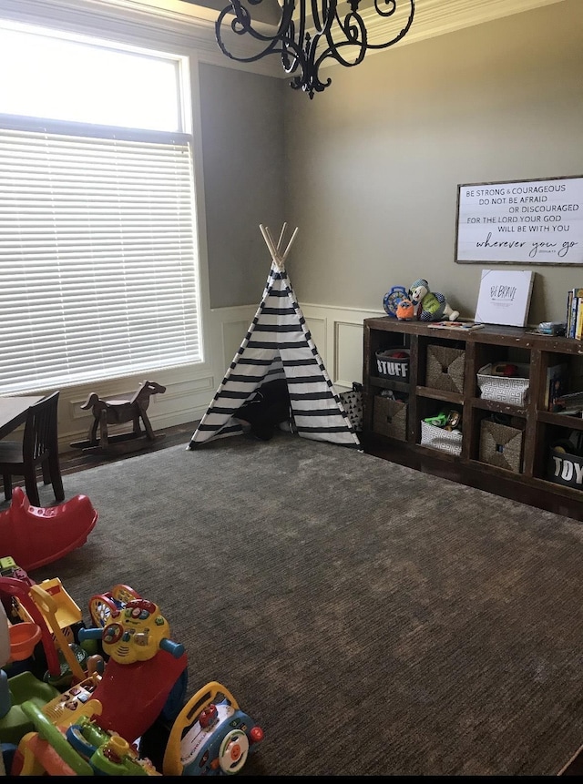 playroom featuring carpet flooring