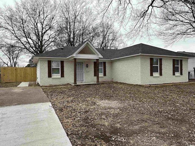 view of single story home