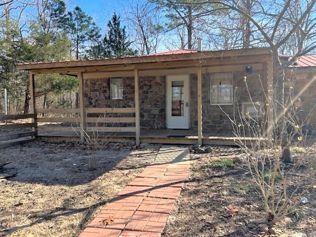 exterior space with covered porch