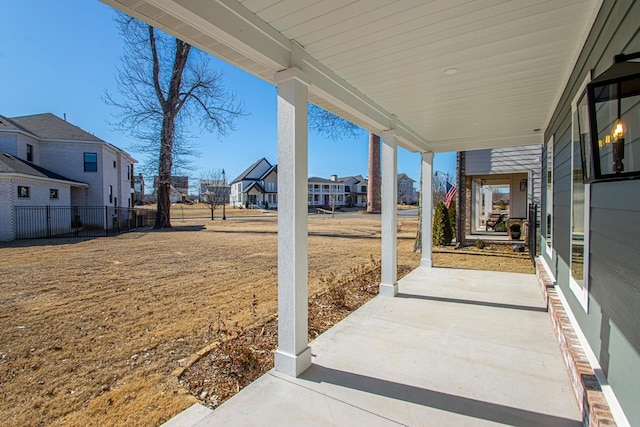 view of patio featuring a porch