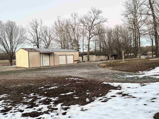 view of yard covered in snow