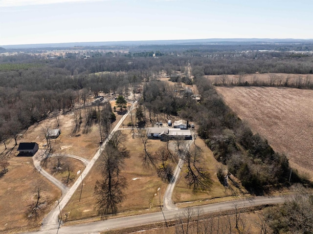 drone / aerial view featuring a rural view