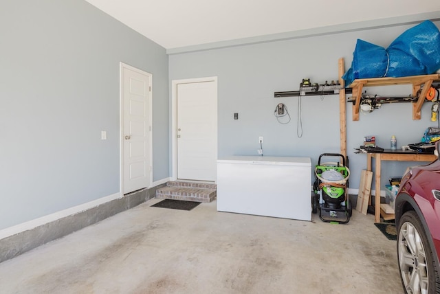 garage with refrigerator