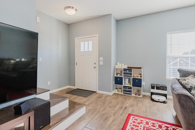 entrance foyer featuring wood-type flooring