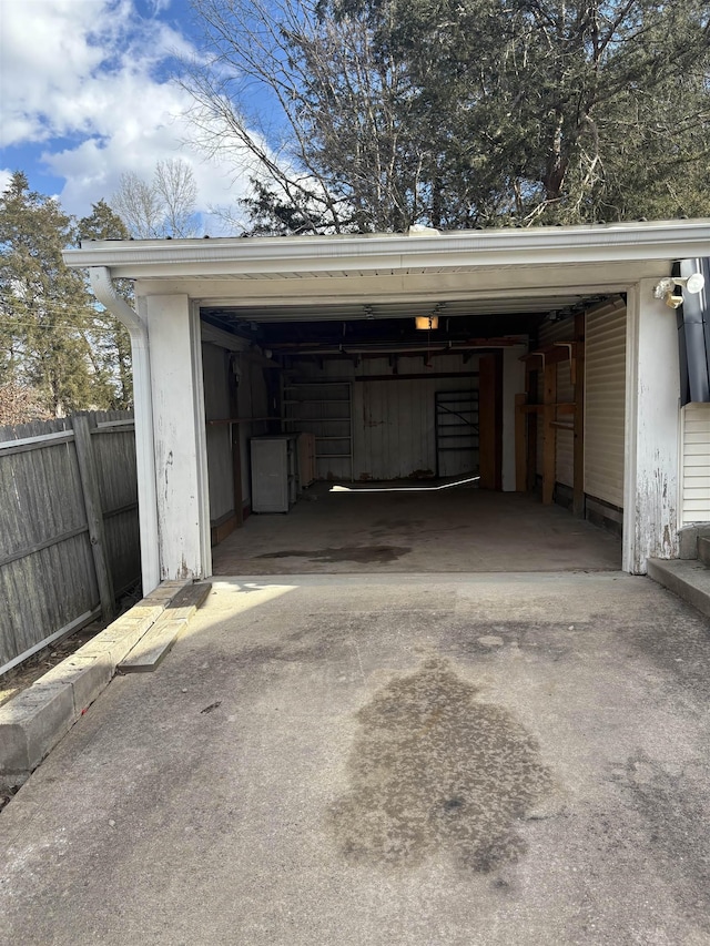 view of garage