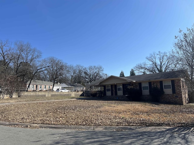 view of single story home