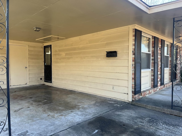 view of garage