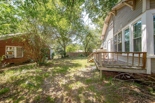 view of yard featuring a deck