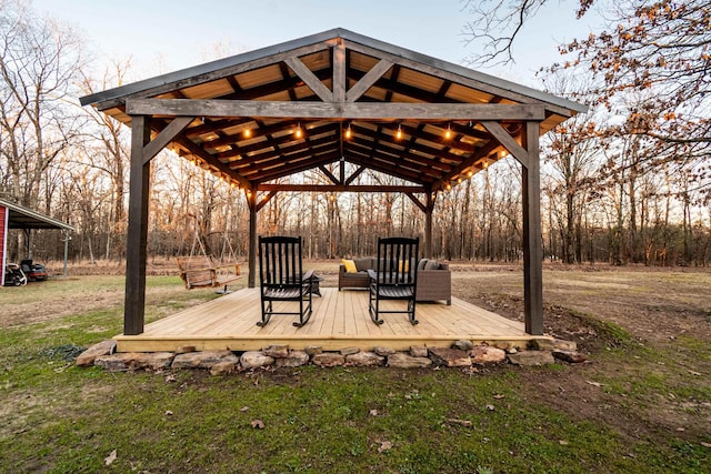 view of patio with a gazebo