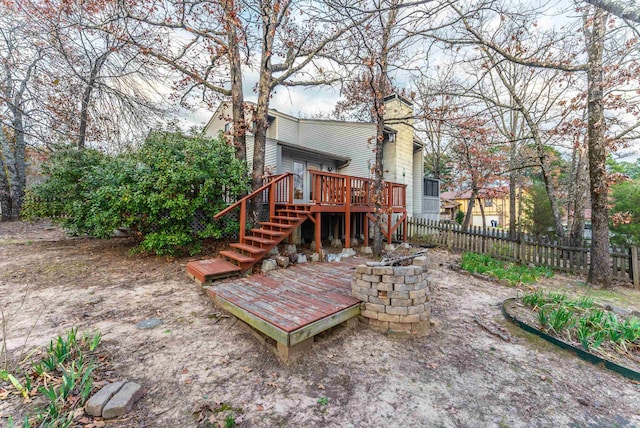 rear view of house with a deck