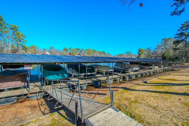 dock area featuring a yard