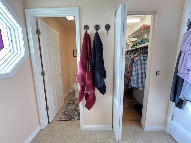 interior space with light tile patterned floors