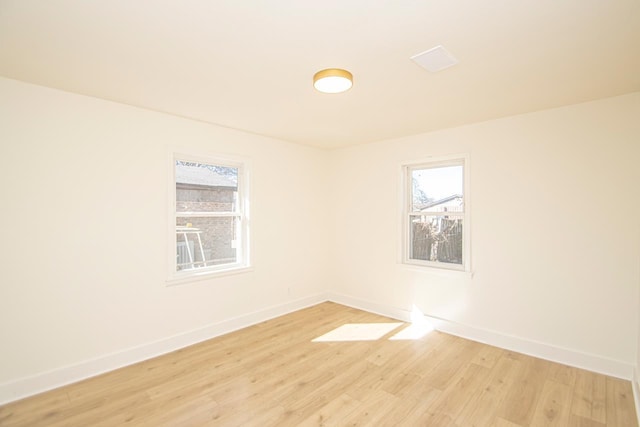 empty room featuring light hardwood / wood-style flooring