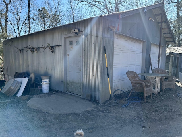 view of garage