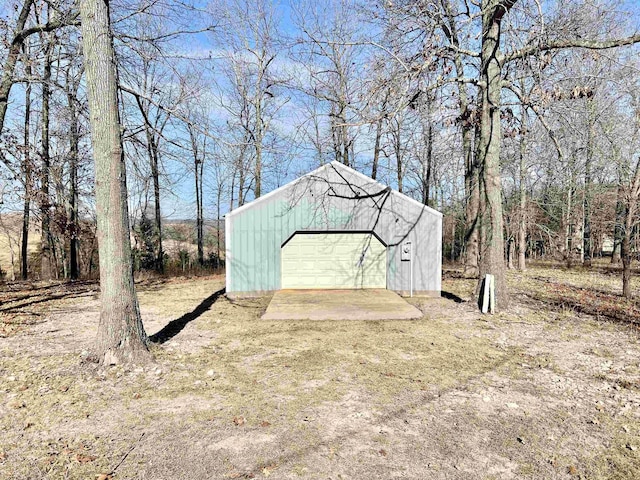 view of outbuilding with a garage