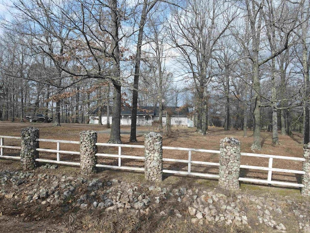 view of yard with a rural view