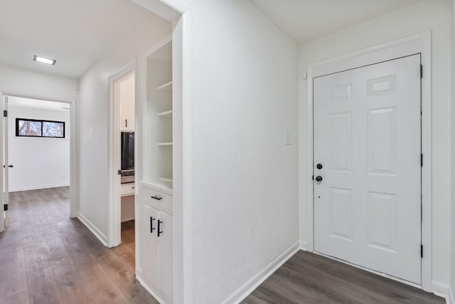 foyer featuring dark hardwood / wood-style floors