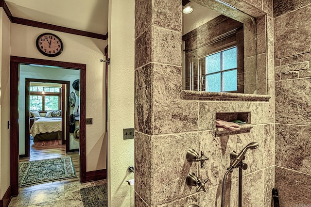 bathroom featuring walk in shower