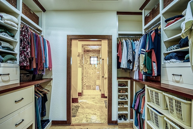 view of walk in closet